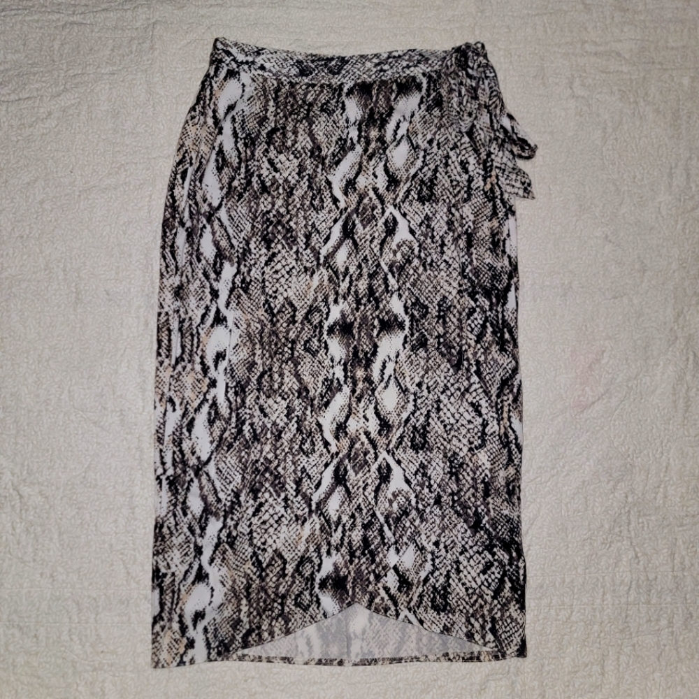 Maurice Snakeskin Wrap Skirt